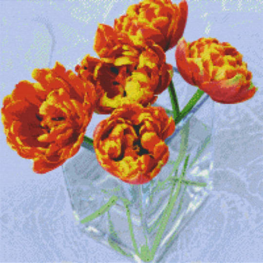 Orange Tulip Twenty [20] Baseplate PixelHobby Mini-mosaic Art Kit
